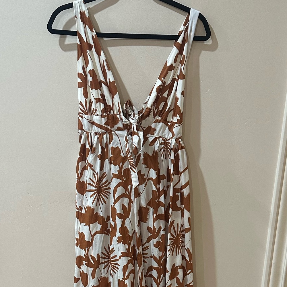 Floral Brown and White Maxi Dress